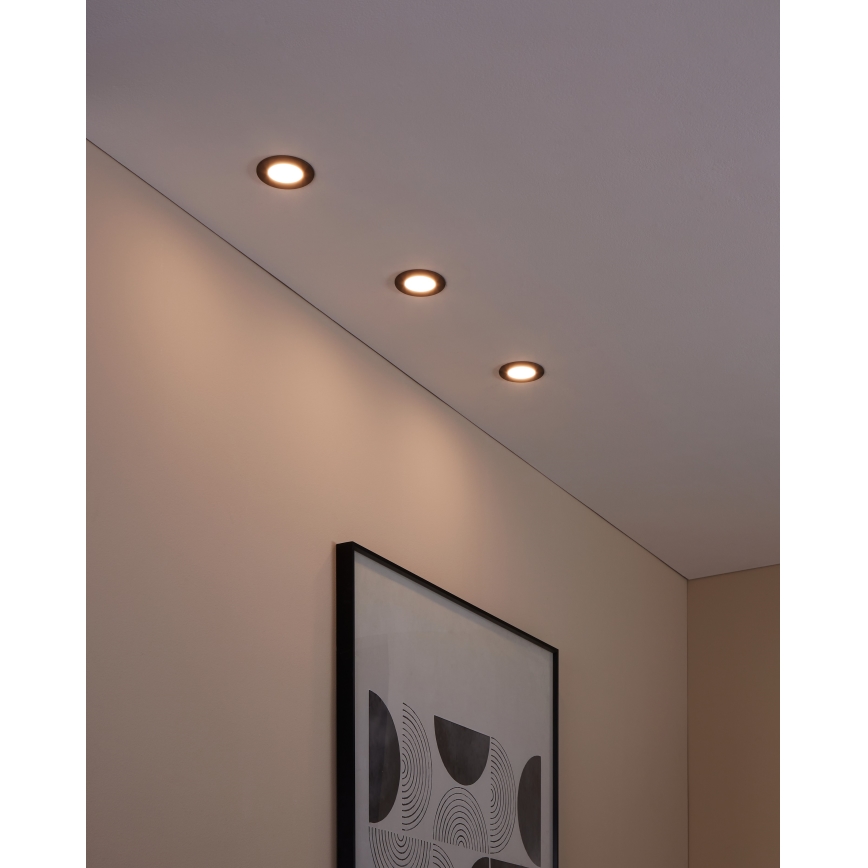 Eglo 31743 - SET 3x LED dimbare badkamer inbouwspot FUEVA-Z 1xLED/2,8W/230V 2700-6500 IP44 zwart