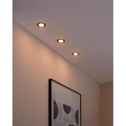 Eglo 31743 - SET 3x LED dimbare badkamer inbouwspot FUEVA-Z 1xLED/2,8W/230V 2700-6500 IP44 zwart