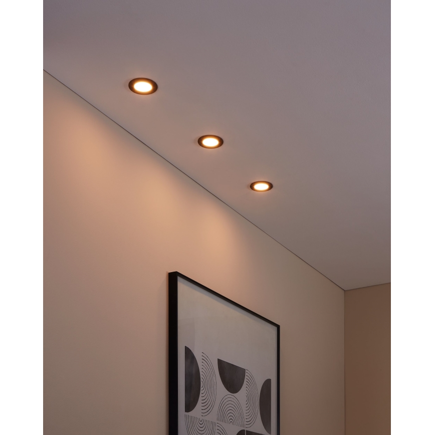 Eglo 31743 - SET 3x LED dimbare badkamer inbouwspot FUEVA-Z 1xLED/2,8W/230V 2700-6500 IP44 zwart