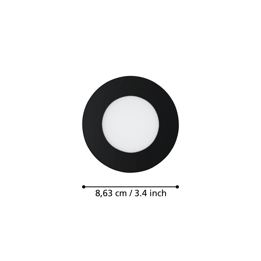 Eglo 31743 - SET 3x LED dimbare badkamer inbouwspot FUEVA-Z 1xLED/2,8W/230V 2700-6500 IP44 zwart