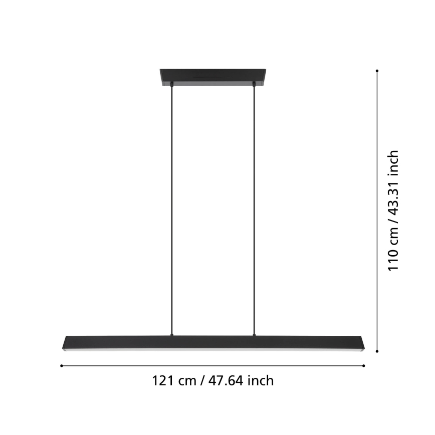Eglo 31756 - LED RGBW Dimbare hanglamp aan een koord SIMOLARIS-Z LED/35W/230V 2700-6500K zwart