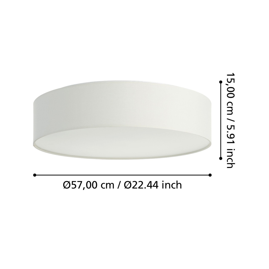 Eglo 31766 - LED RGBW dimbare plafondlamp ROMAO-Z LED/35W/230V 2700-6500K Ø 57 cm wit