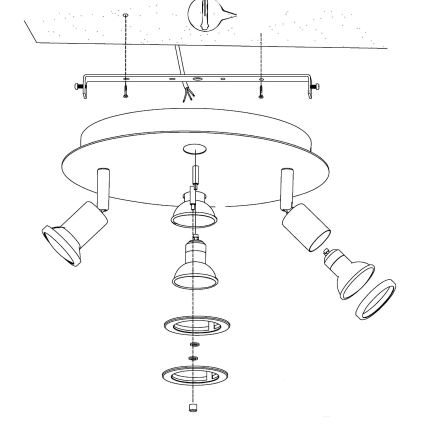 Eglo 32001 - LED plafondlamp PAWEDO 1 4xGU10-LED/3W/230V