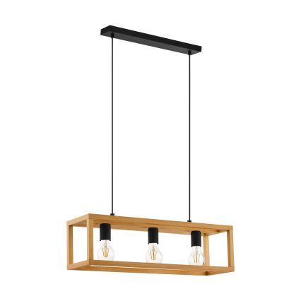 Eglo 32144 - Hanglamp aan kabel BLACKCROWN 3xE27/40W/230V bruin