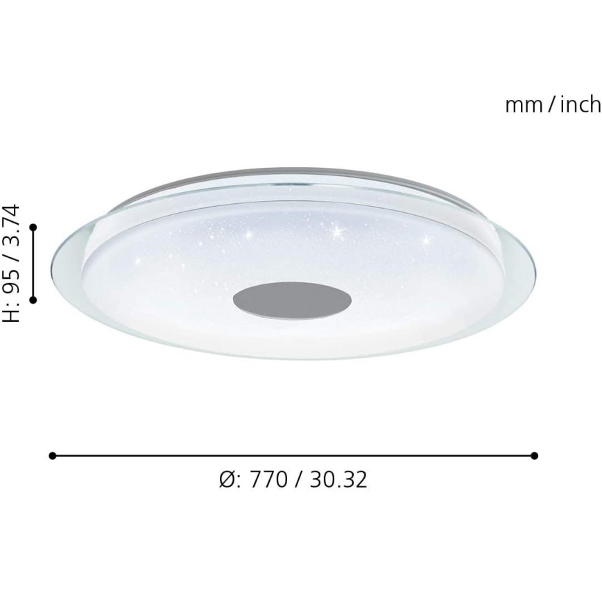 Eglo 32344 - LED RGBW dimbare plafondlamp LANCIANO-C LED/53W/230V 2700-6500K + afstandsbediening