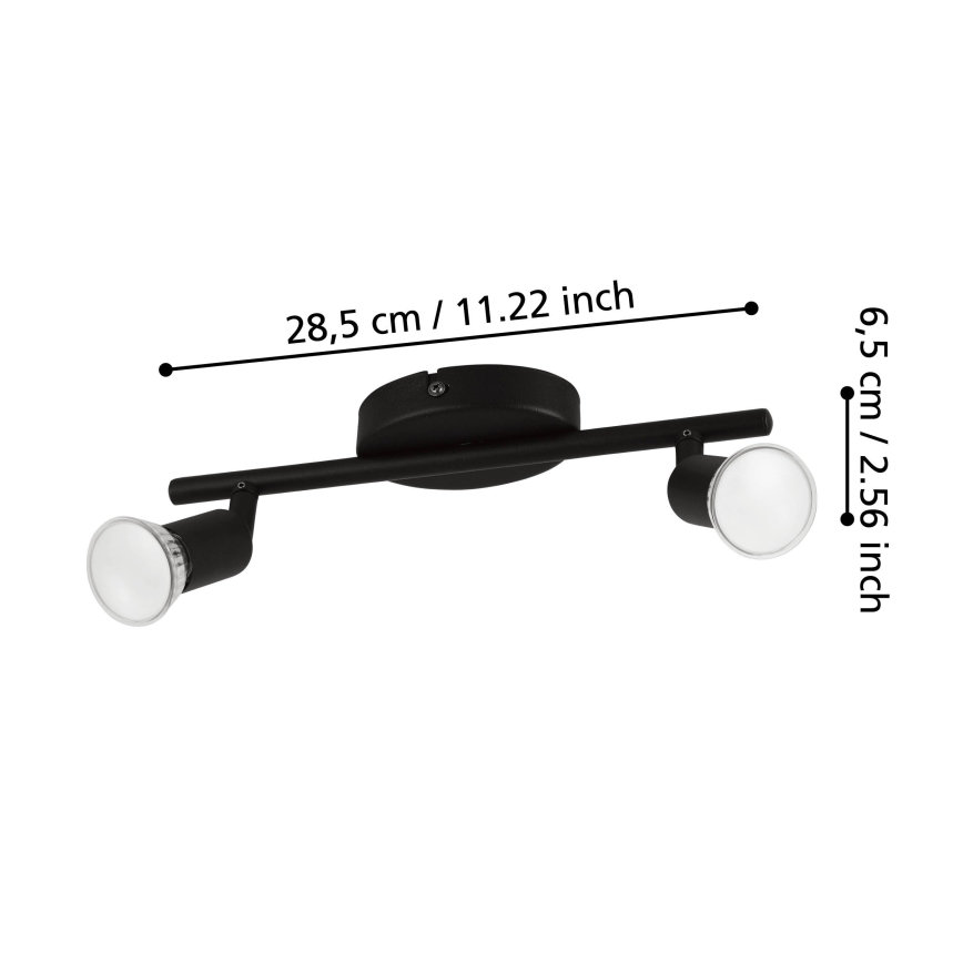Eglo - LED Spot 2xGU10/2,8W/230V 3000K zwart