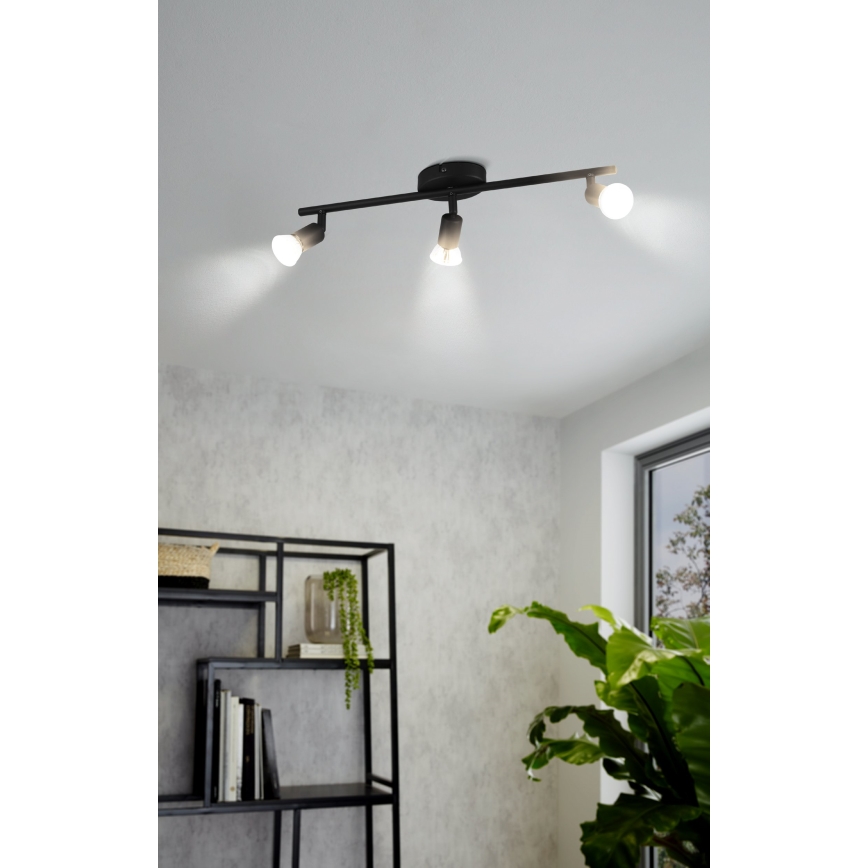 Eglo - LED Spot 3xGU10/2,8W/230V 3000K zwart