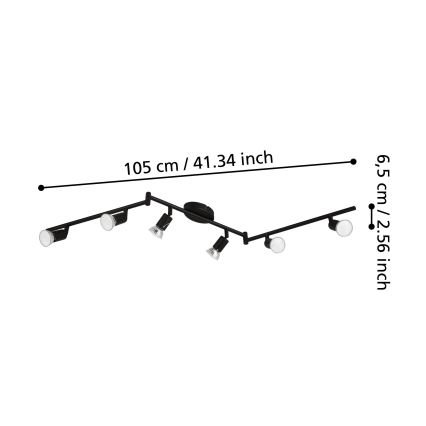 Eglo - LED Spot 6xGU10/2,8W/230V 3000K zwart