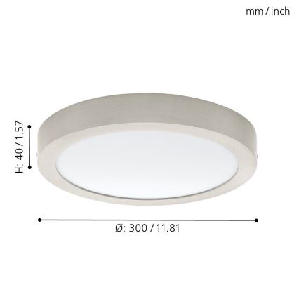 Eglo 32443 - LED-plafondlamp FUEVA 1 LED/24W/230V Ø 30 cm
