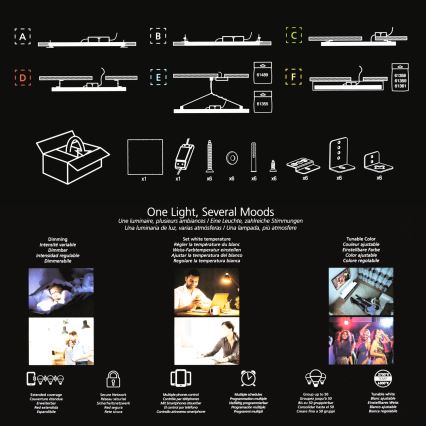 Eglo 32734 - LED RGBW Dimbaar opbouwarmatuur 2-in-1 SALOBRENA-C LED/34W/230V wit + afstandsbediening