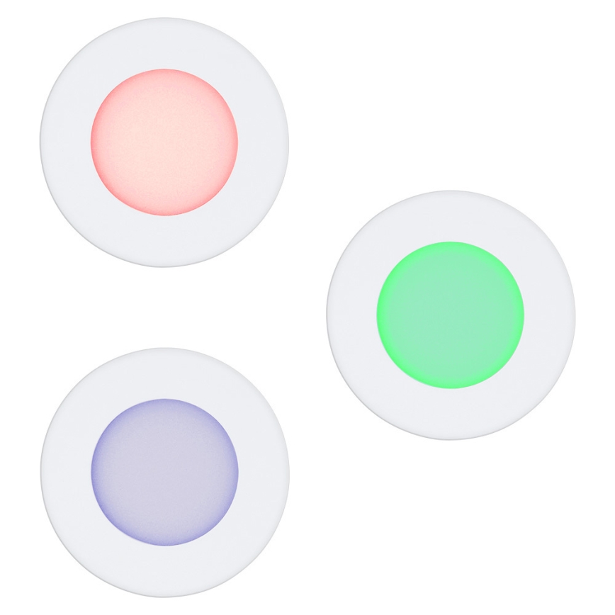 Eglo - SET van 3 dimbare RGB-LED inbouwspots FUEVA-C 1xLED/3W/230V Ø 8,5 cm