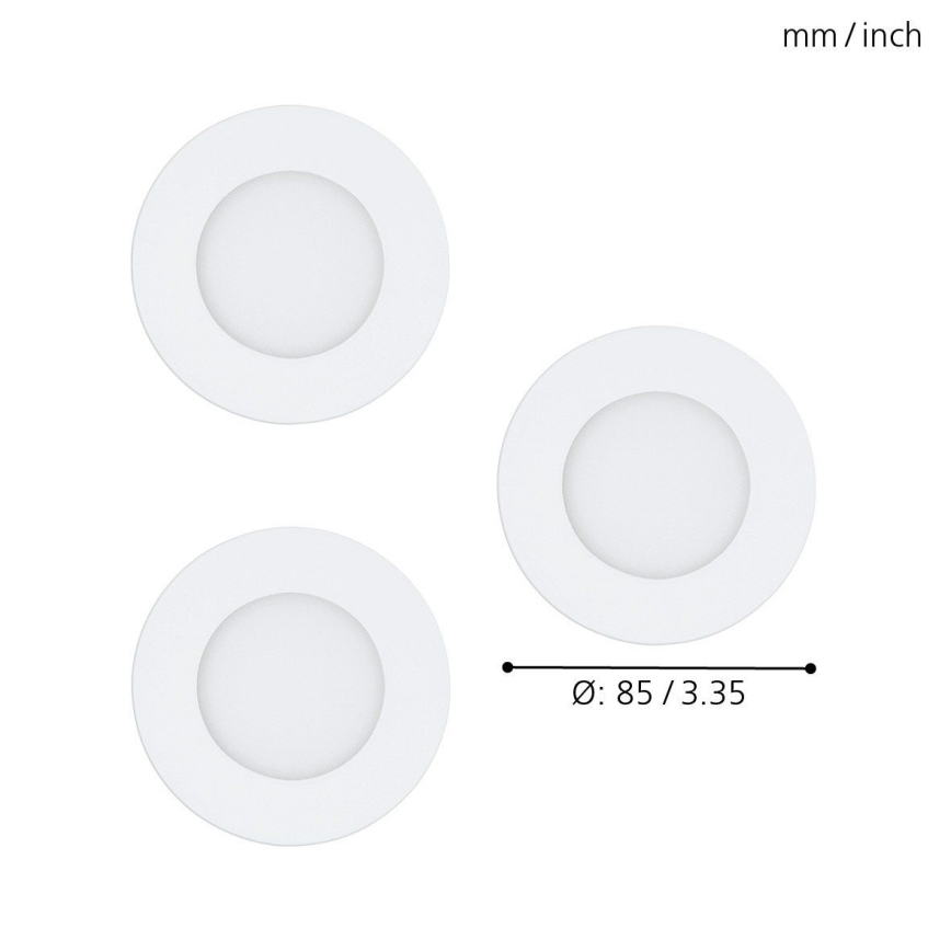 Eglo - SET van 3 dimbare RGB-LED inbouwspots FUEVA-C 1xLED/3W/230V Ø 8,5 cm