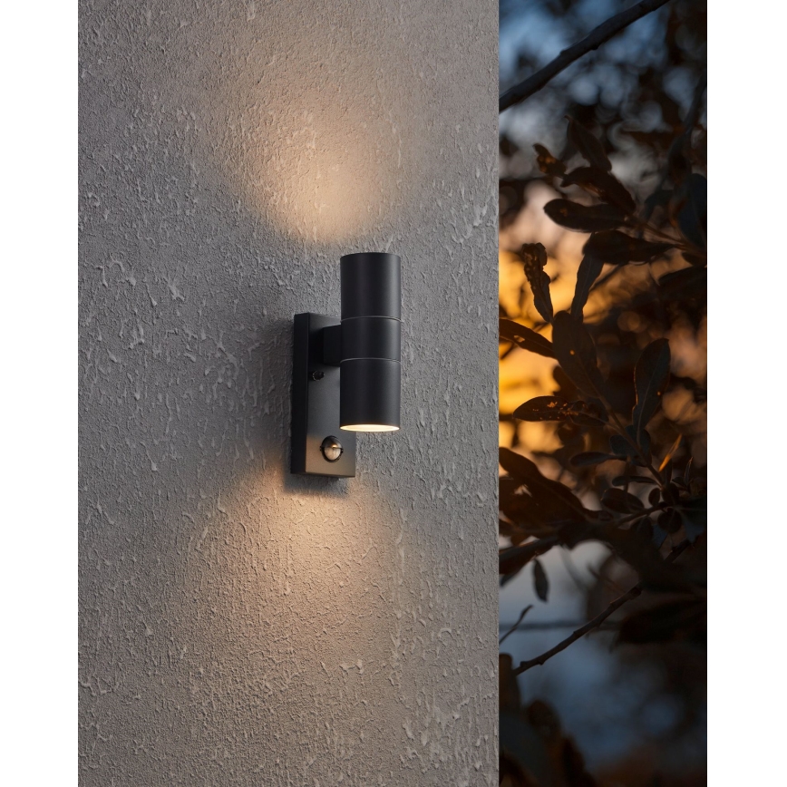 Eglo - LED Wandlamp voor buiten met sensor 2xGU10/3W/230V IP44