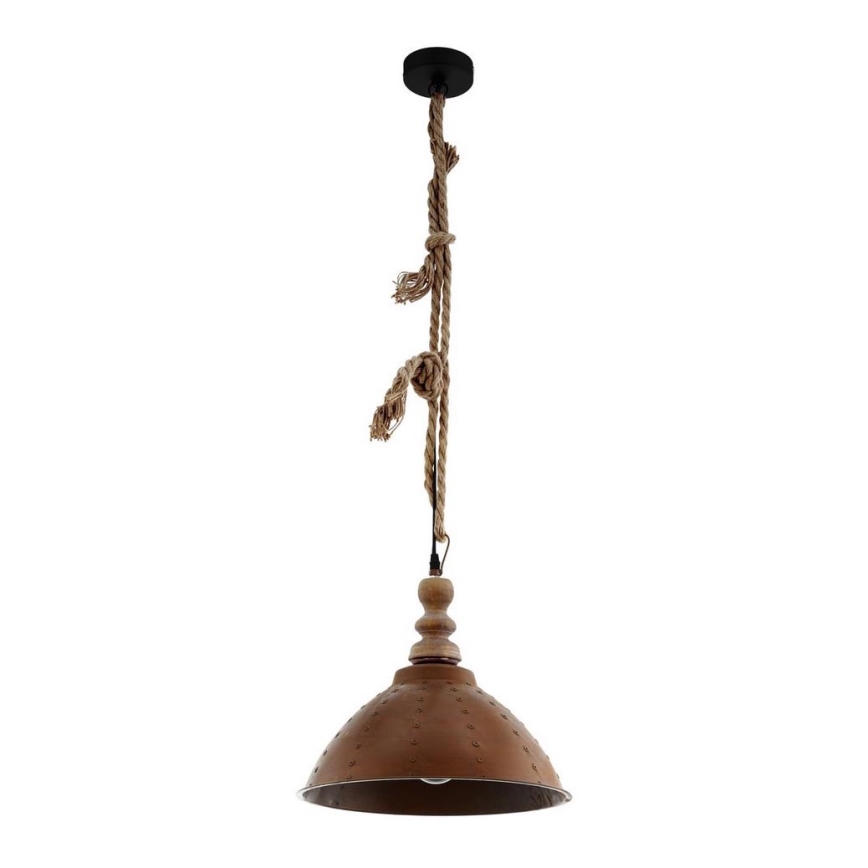 Eglo 33026 - Hanglamp aan koord RIDDLECOMBE 1xE27/60W/230V bruine patina