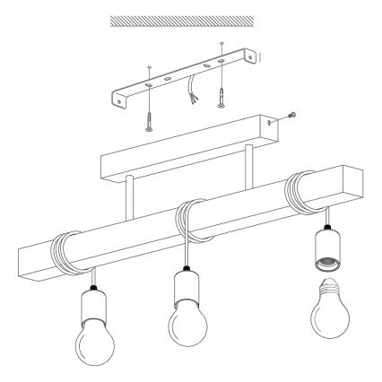 Eglo - Plafondlamp 3xE27/60W/230V