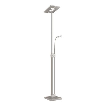Eglo 33182 - Dimbare LED Staande lamp SOLANO 1xLED/26W/230V +1xLED/3,2W 3000K mat chroom