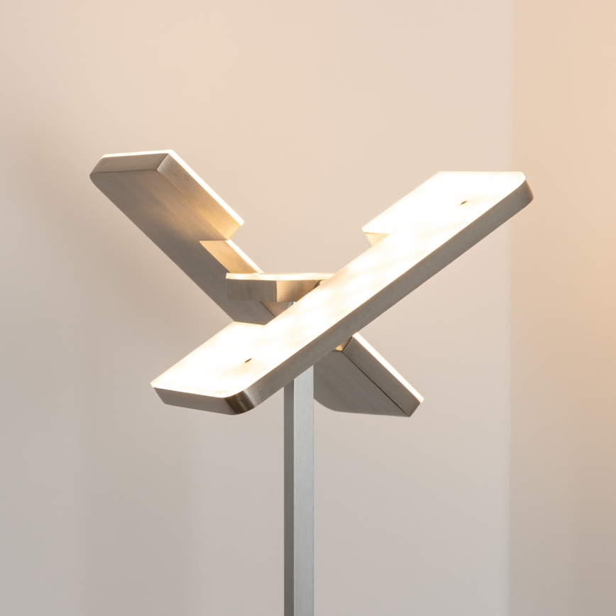 Eglo 33182 - Dimbare LED Staande lamp SOLANO 1xLED/26W/230V +1xLED/3,2W 3000K mat chroom