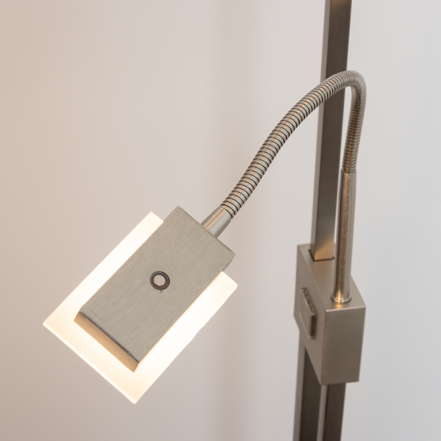Eglo 33182 - Dimbare LED Staande lamp SOLANO 1xLED/26W/230V +1xLED/3,2W 3000K mat chroom
