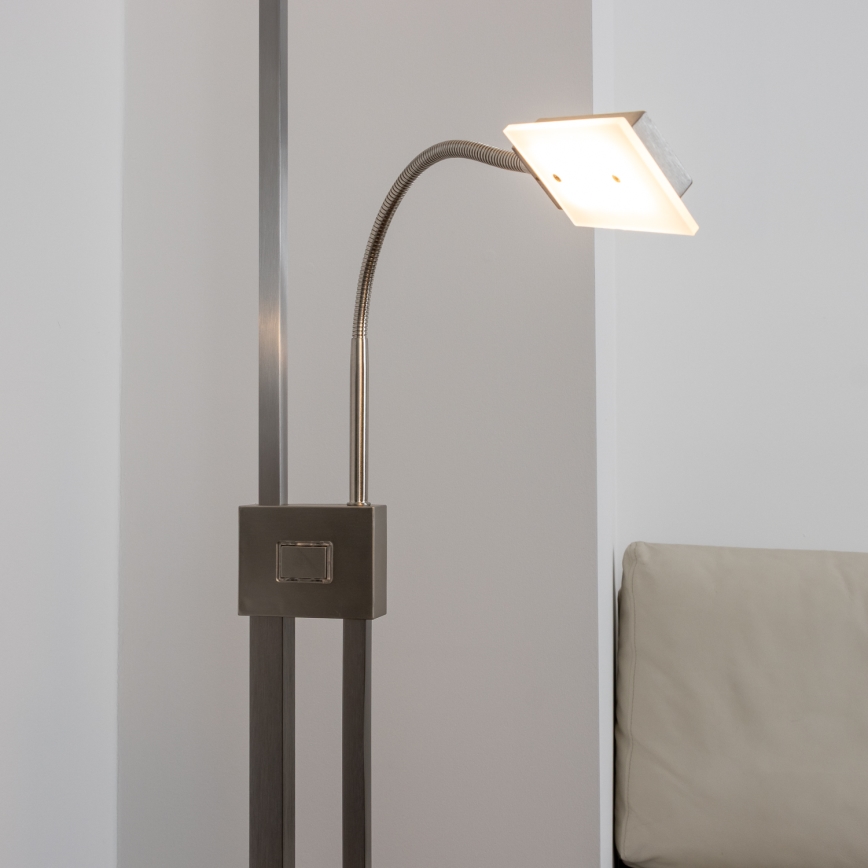 Eglo 33182 - Dimbare LED Staande lamp SOLANO 1xLED/26W/230V +1xLED/3,2W 3000K mat chroom