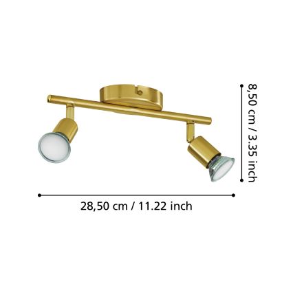 Eglo - LED Spot 2xGU10/2,8W/230V 3000K goud