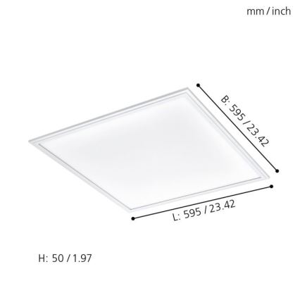 Eglo 33204 - LED RGBW Dimbare lamp SALOBRENA-C LED/34W/230V 2700-6500K + afstandsbediening