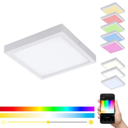 Eglo 33209 - LED RGBW dimbare plafondlamp FUEVA-C LED/21W/230V 2700-6500K 30x30 cm wit