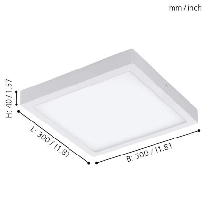 Eglo 33209 - LED RGBW dimbare plafondlamp FUEVA-C LED/21W/230V 2700-6500K 30x30 cm wit