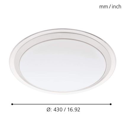 Eglo 33255 - LED RGBW Dimbare plafondlamp COMPETA-C LED/17W/230V 2700-6500K Ø 43 cm