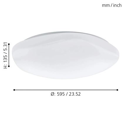 Eglo 33272 - LED RGBW Dimbare plafondlamp TOTARI-C LED/34W/230V 2700-6500K wit + afstandsbediening