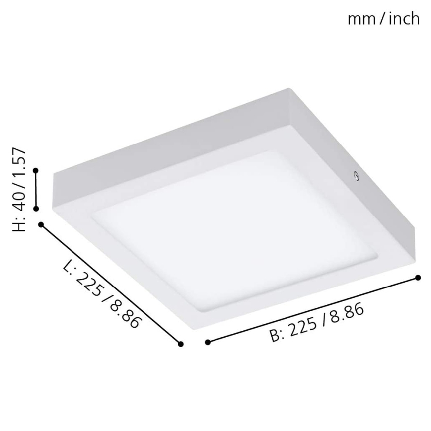 Eglo 33316 - LED RGBW dimbare plafondlamp FUEVA-C LED/15,6W/230V 2700-6500K 22,5x22,5 cm wit