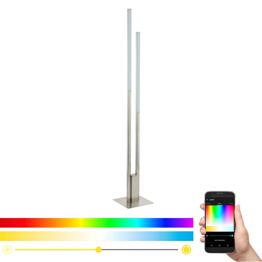 Eglo 33323 - LED RGBW dimbare vloerlamp FRAIOLI-C LED/34W/230V 2700-6500K mat chroom