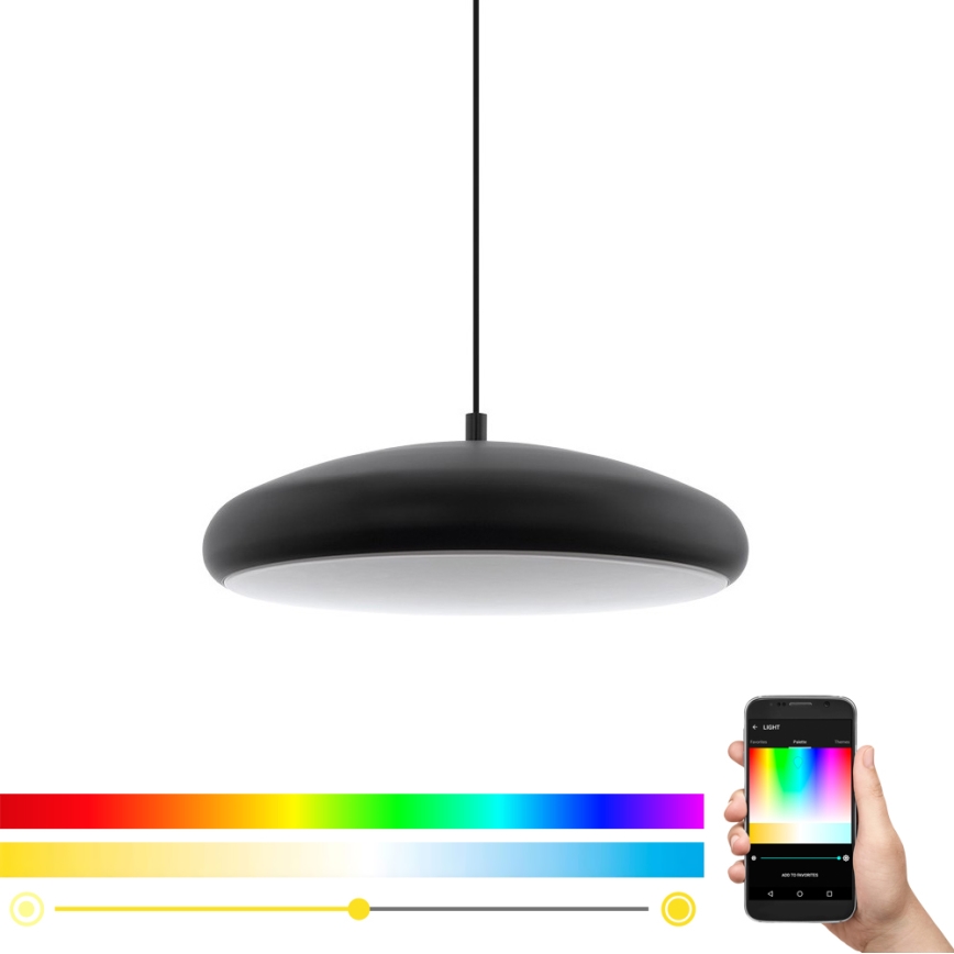Eglo 33328 - LED RGBW Dimbare hanglamp aan een koord RIODEVA-C LED/27W/230V 2700-6500K zwart