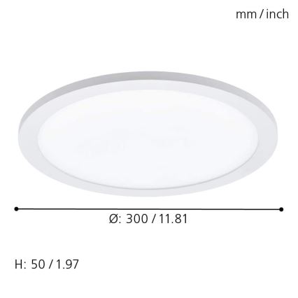 Eglo 33341 - LED RGBW Dimbare plafondlamp SARSINA-C LED/16W/230V 2700-6500K Ø 30 cm + afstandsbediening