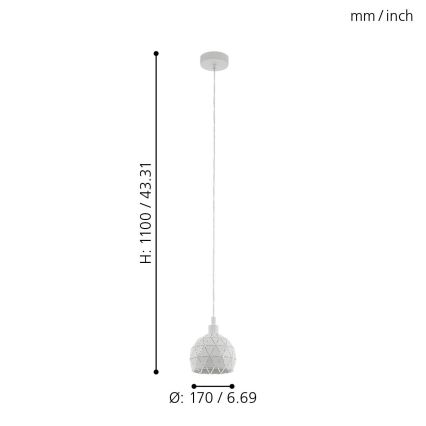 Eglo - Hanglamp aan koord 1xE14/40W/230V