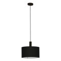 Eglo 33354 - Hanglamp aan kabel AMANI 1xE27/60W/230V Ø 38 cm zwart