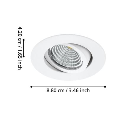 Eglo - SET 3xLED Dimbare lamp 3xLED/6W/230V wit