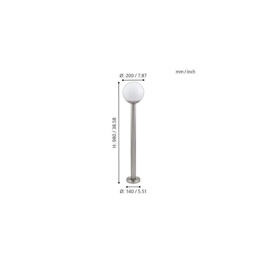 Eglo 33566 - LED-dimbare buitenlamp NISIA-C 1xE27/9W/230V 980 mm IP44