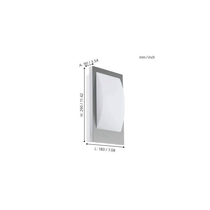 Eglo 33569 - LED buitenwandlamp VERRES-C 1xE27/9W/230V IP44 mat chroom
