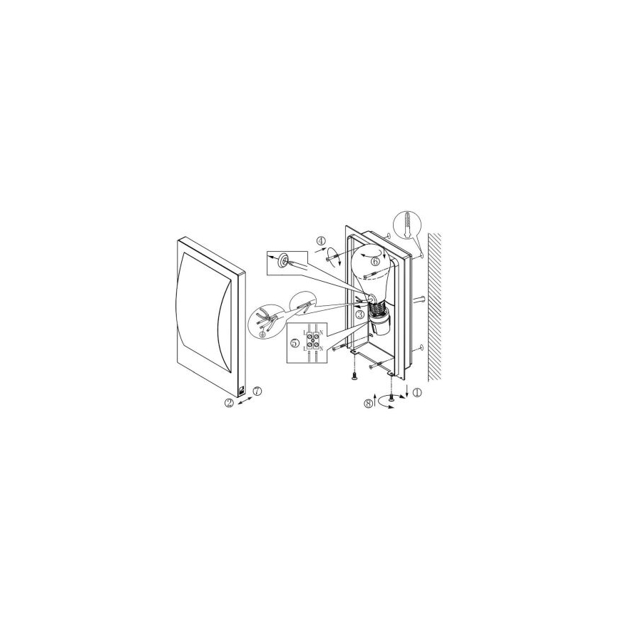 Eglo 33569 - LED buitenwandlamp VERRES-C 1xE27/9W/230V IP44 mat chroom