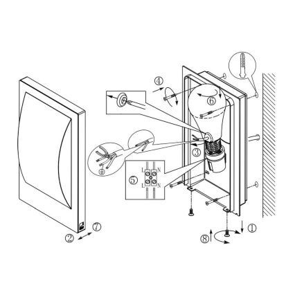 Eglo 33569 - LED Buitenwandlamp VERRES-C LED/9W/230V IP44 mat chroom