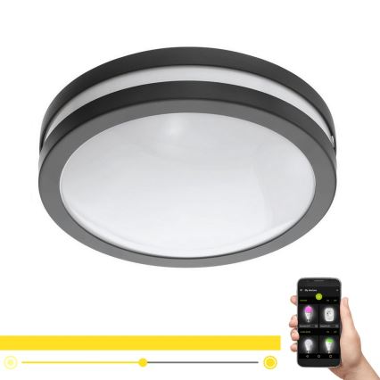 Eglo 33571 - Dimbare LED-plafondlamp voor de badkamer LOCANA-C LED/14W/230V IP44 antraciet