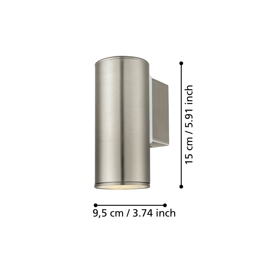Eglo 33581 - LED RGBW dimbare buitenwandlamp RIGA 1xGU10/5W/230V 2700-6500K IP44 mat chroom