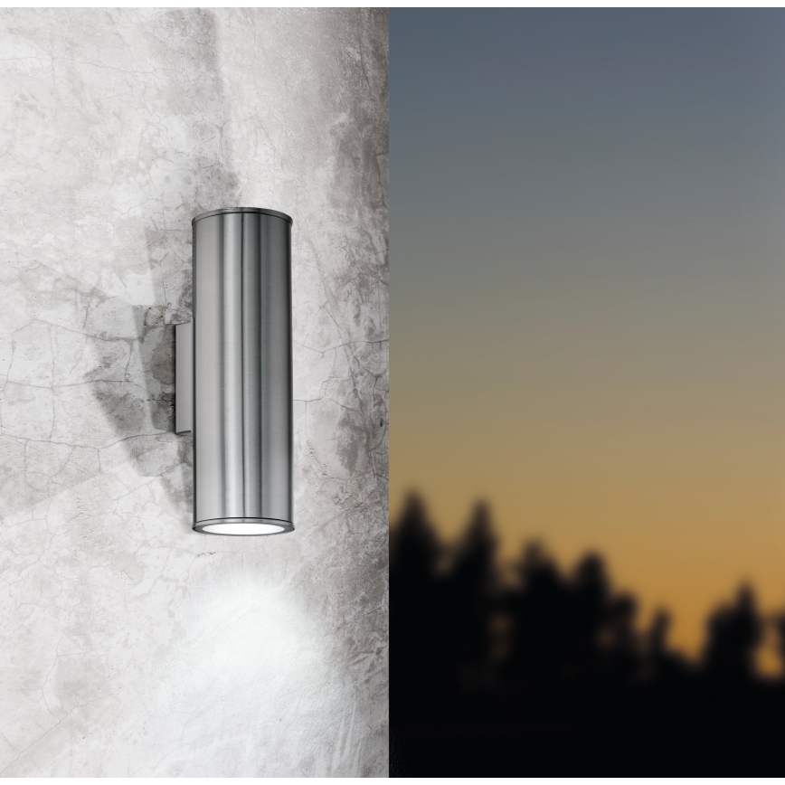 Eglo 33582 - LED RGBW dimbare buitenwandlamp RIGA 2xGU10/5W/230V IP44