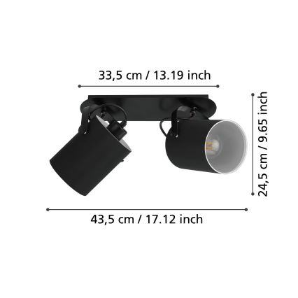 Eglo 33646 - VILLABATE spotlamp 2xE27/10W/230V