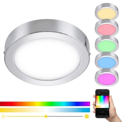 Eglo 33667 - LED RGBW dimbare plafondlamp voor badkamer FUEVA-C LED21W/230V Ø 30 cm IP44