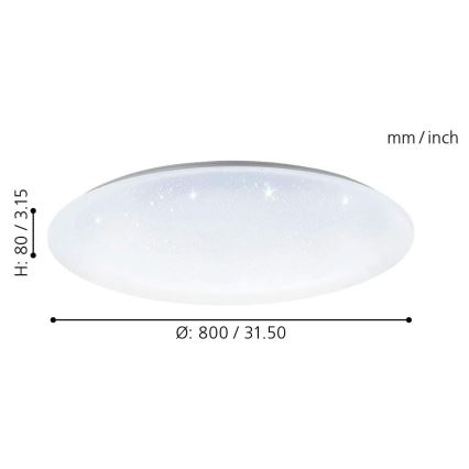 Eglo 33669 - LED RGBW Dimbare plafondlamp TOTARI-C LED/43W/230V 2700-6500K wit + afstandsbediening