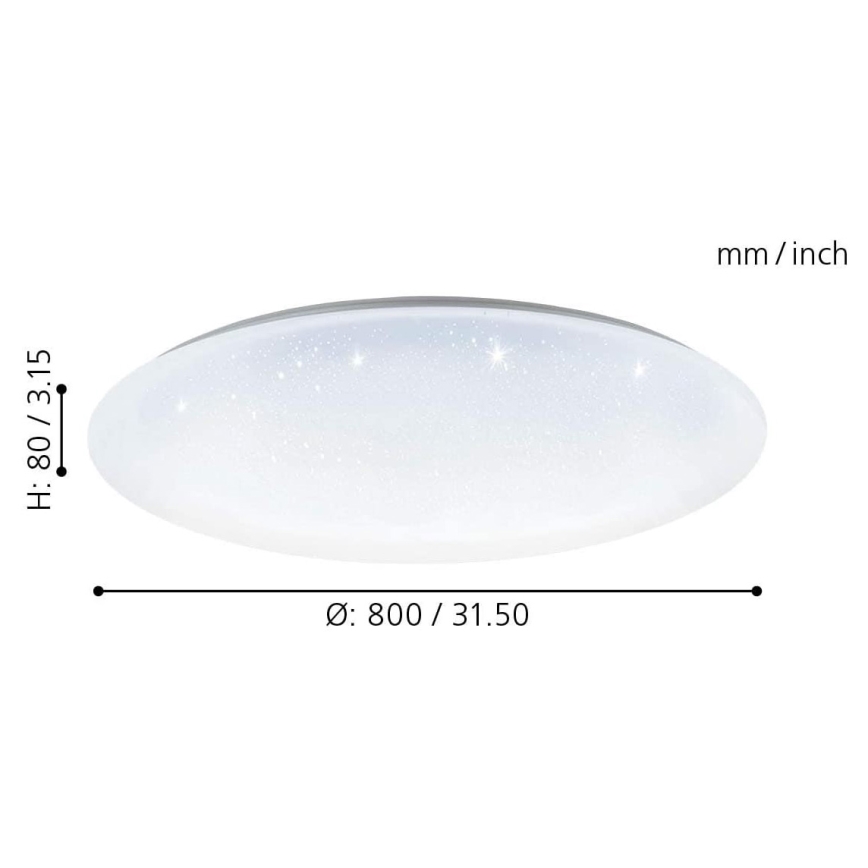 Eglo 33669 - LED RGBW Dimbare plafondlamp TOTARI-C LED/43W/230V 2700-6500K wit + afstandsbediening
