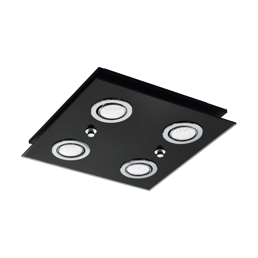 Eglo 33804 - LED plafondlamp GRATTINO 4xGU10/2,8W/230V 3000K zwart