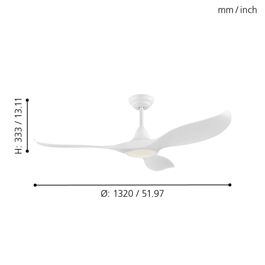 Eglo - LED Plafondventilator LED/15W/230V + afstandsbediening