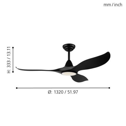 Eglo - LED-plafondventilator LED/15W/230V + afstandsbediening